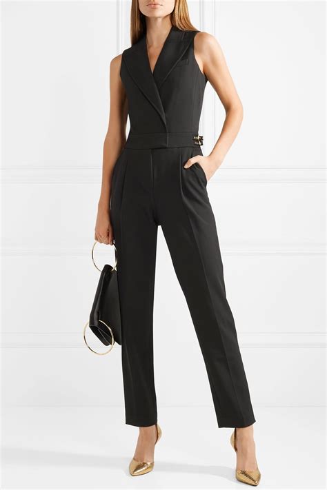 georgette michael kors black jumpsuit|michael kors sleeveless black jumpsuit.